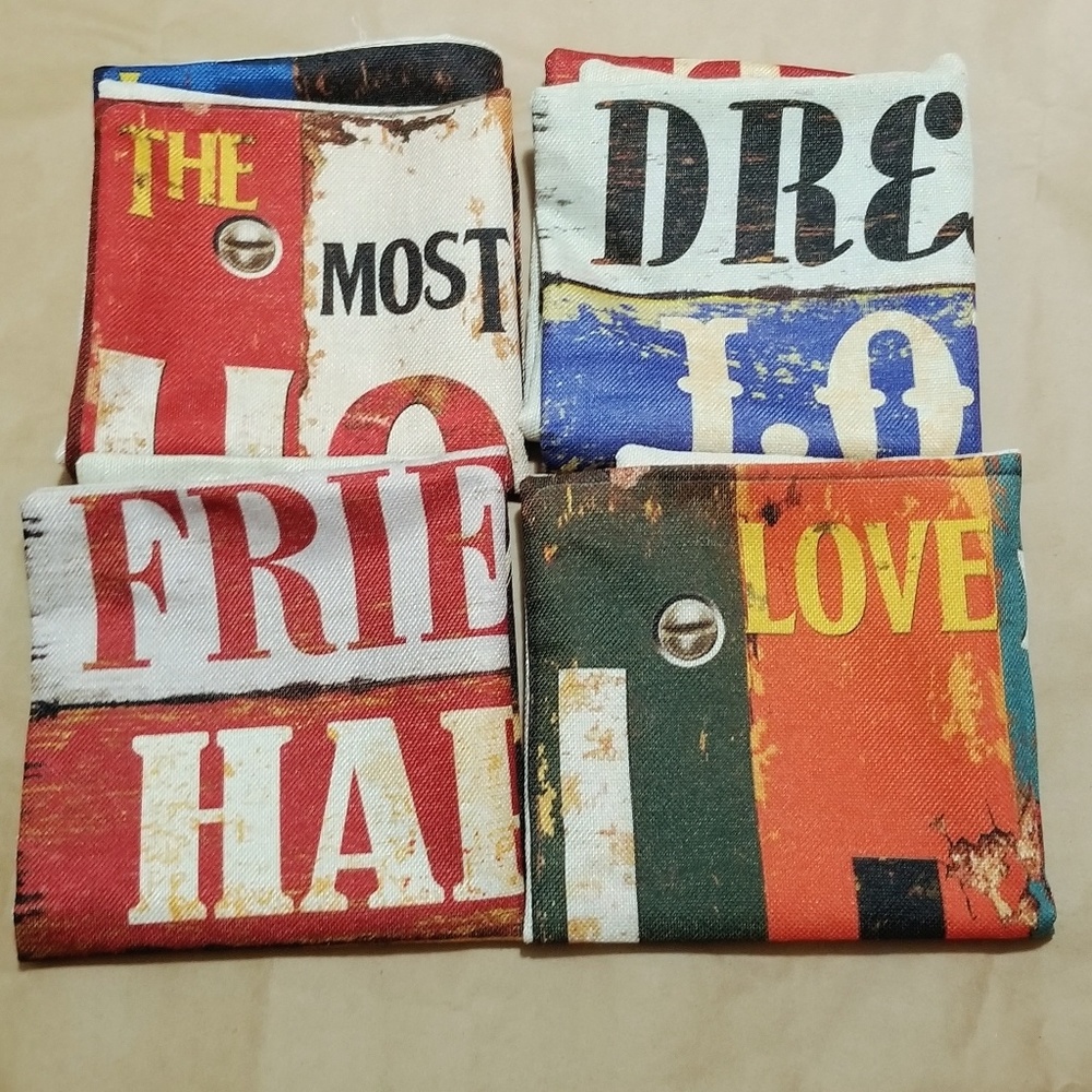 Vintage Decorative Throw Pillow Covers - Set of 4